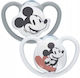 Nuk Space Schnuller Silikon Mickey & Minnie Maus - Rot/Grau für 0-6 Monate 2Stück