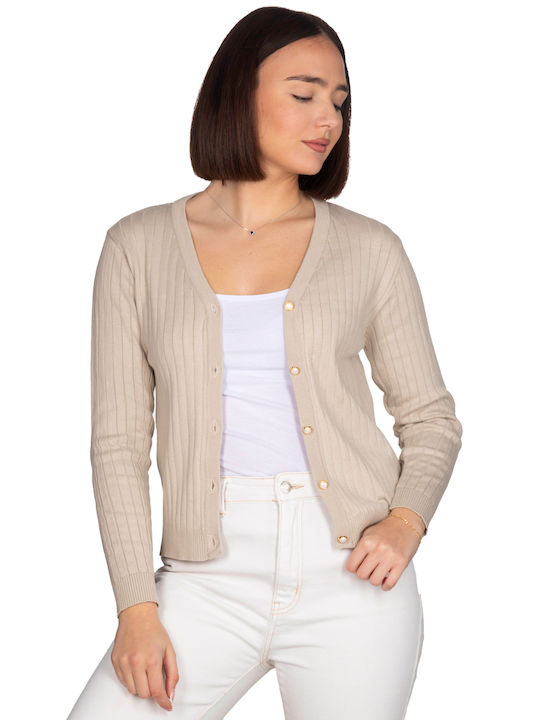 Vera Women's Cardigan with Buttons Beige