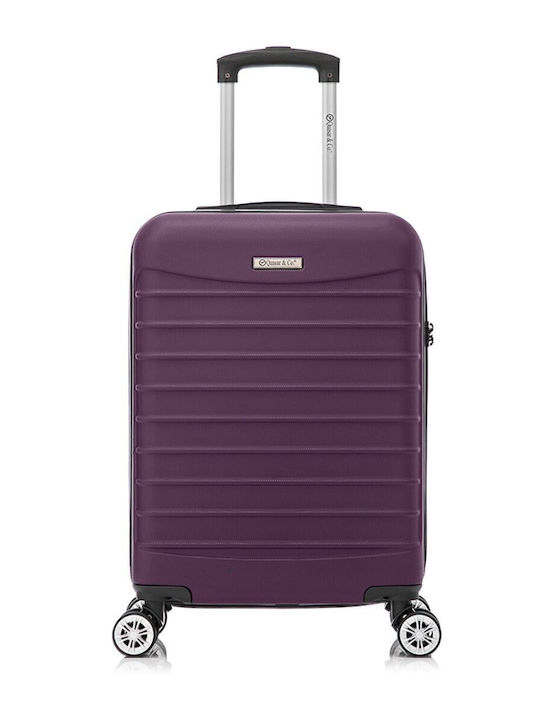 Quasar Line Kabinenreisekoffer Hartschalen Purple mit 4 Räder Höhe 55cm
