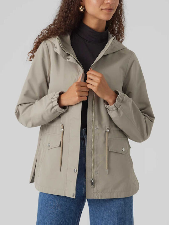 Vero Moda Kurz Damen Parka Jacke für Winter Ecru