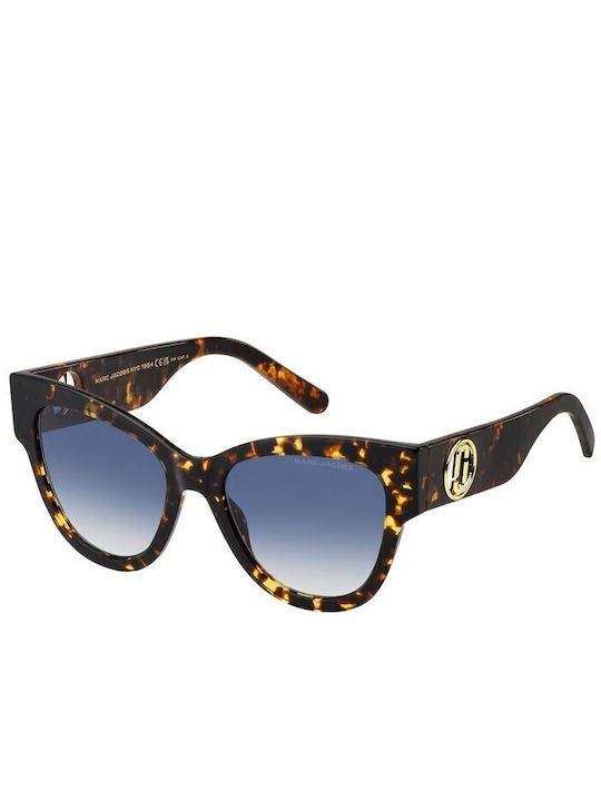 Marc Jacobs Women's Sunglasses with Brown Tartaruga Plastic Frame and Blue Gradient Lens MJ 697/S 08608
