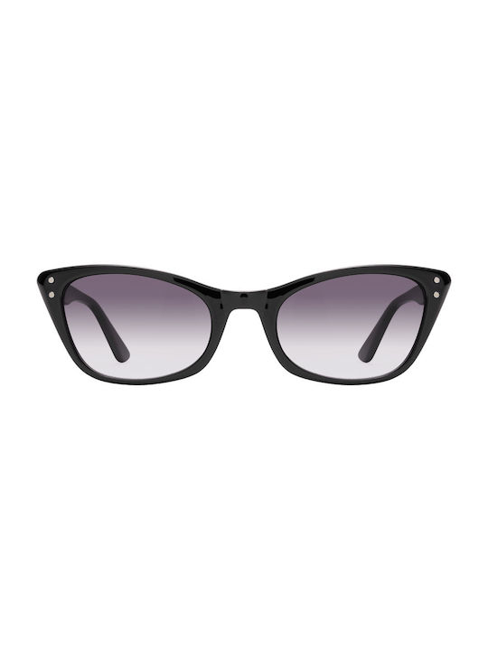 Women's Sunglasses with Black Plastic Frame and Black Gradient Lens 01-4883