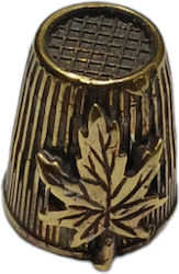 Bronze Thimble With Hemp Leaf