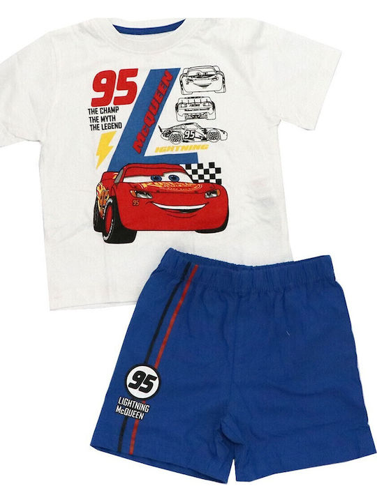 Disney Kids' Pajamas Summer Cotton White Cars