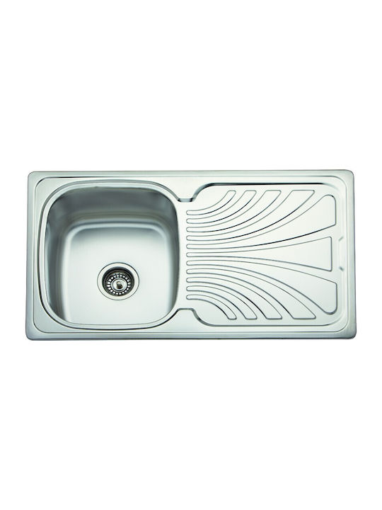Eco Ένθετος Νεροχύτης Inox Μ86xΠ50cm Ασημί
