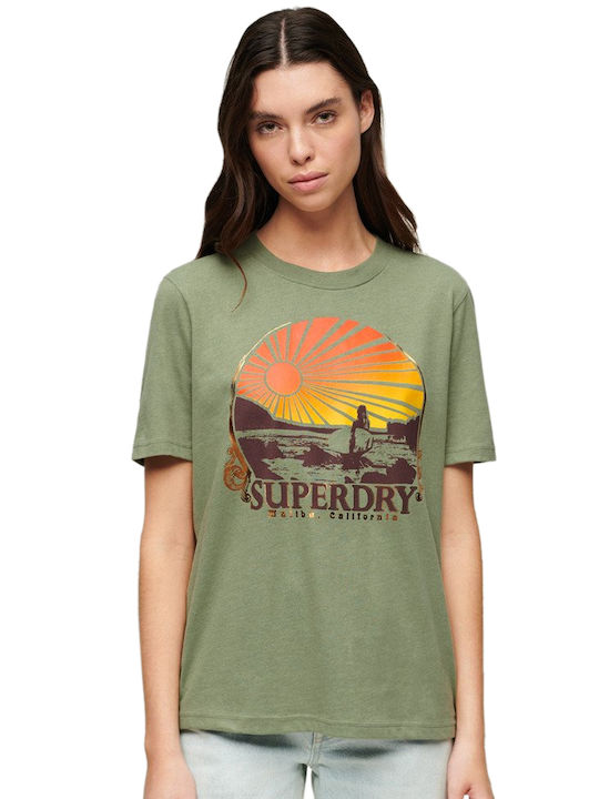 Superdry Γυναικεία Μπλούζα Πράσινη