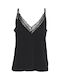 Vero Moda Damen Bluse Ärmellos mit V-Ausschnitt Black