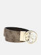 Leather Women's Belt Beige