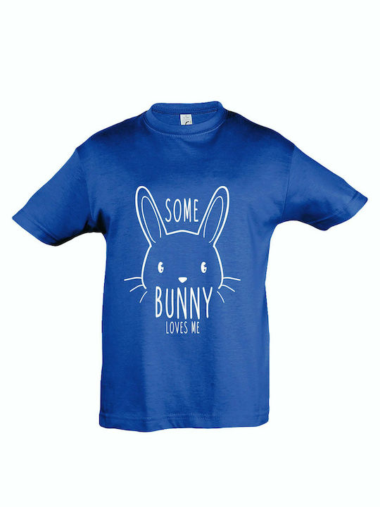 Παιδικό T-shirt Κοντομάνικο Royal Blue Some Bunny Loves Me