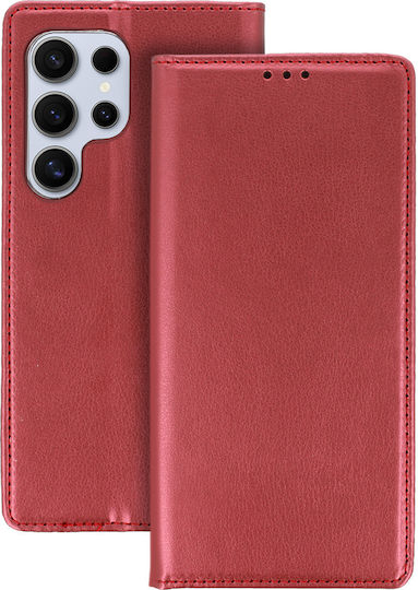 smart magneto Book Silicon / Piele / Tesatura Burgundy (Motorola Edge 30 Ultra)