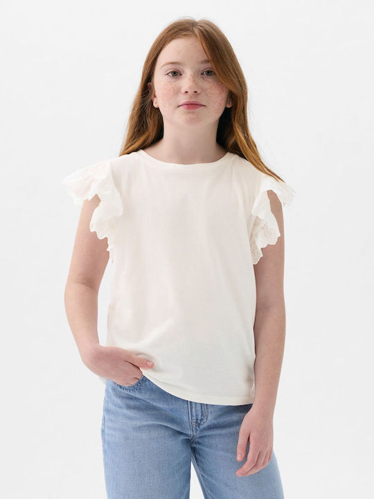 GAP Kids Blouse Short Sleeve Off White