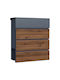 Wiltoc Outdoor Mailbox Metallic in Brown Color 37x13x41cm