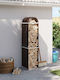vidaXL Inox Ράφι Αποθήκευσης Ξύλων 40x45x170cm Καφέ