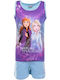 Disney Детска пижама Лятна Светлосиня Frozen