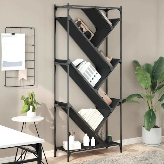 Black Bookcase 79x30x180 cm