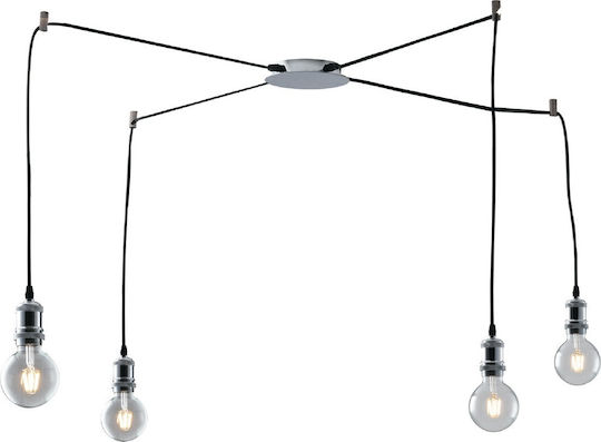 Fan Europe Groove-S4 Pendant Light Silver for 4 Bulbs E27 16x16x250cm