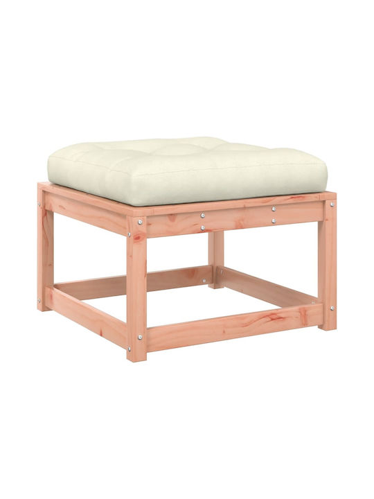 Wooden Cube Garden Stool with Cushion Brown 63.5x63.5x38cm
