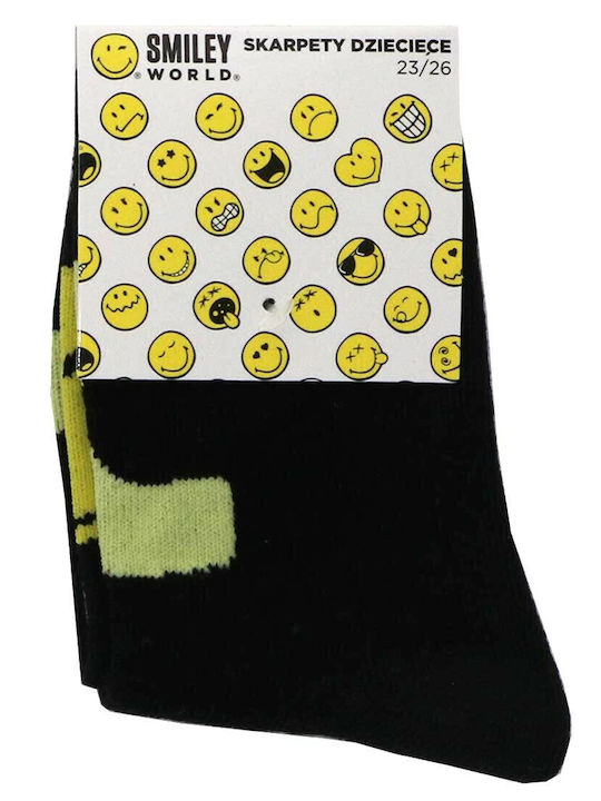 Smiley Kids' Socks Knee-High Black