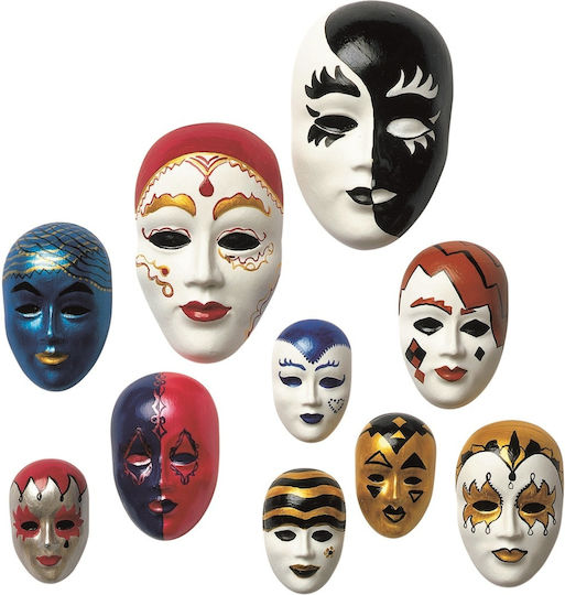 312565 Molded Plaster Masks Set of 10 pcs. 2,5x4 and 4,5x7,5 cm