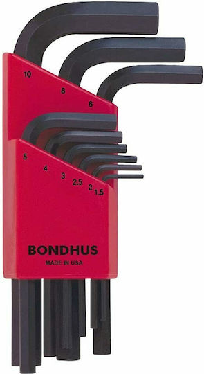 Bondhus Σετ 9 Κλειδιά Allen σε Σχήμα L