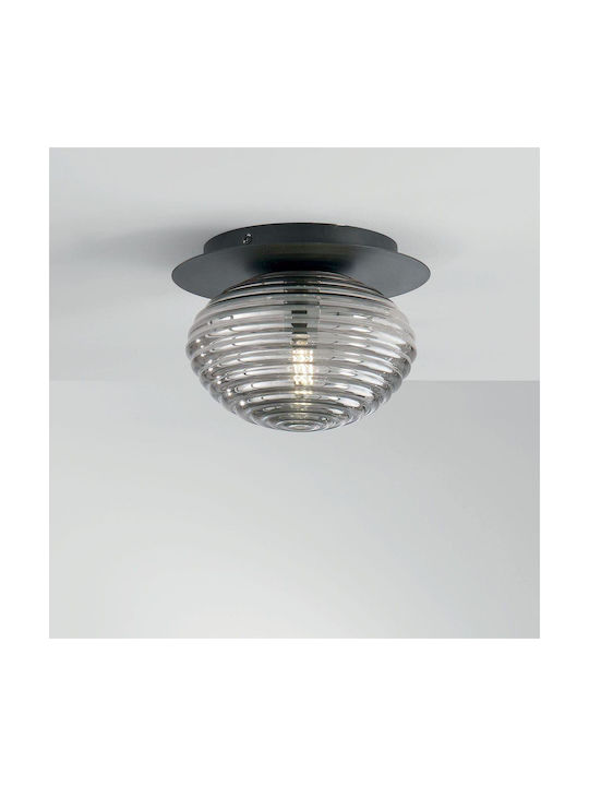 Fan Europe Ripple Luminiță De Tavan Montată 20cm Neagră Cu Bază De Bec E27