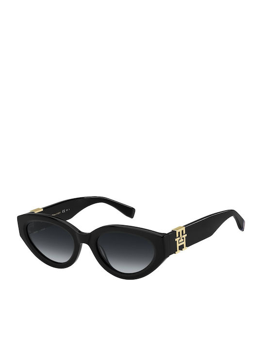Tommy Hilfiger Women's Sunglasses with Black Plastic Frame and Black Gradient Lens