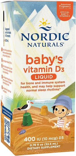 Nordic Naturals Baby's Vitamin D3 Витамин за Здравето на костите 400иу 22.5мл