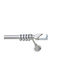 Anartisi Metallic Curtain Pole S23 Double with Rod Diameter 25mm Length 160cm Nickel Satin