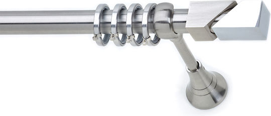 Anartisi Metallisches Vorhangstangen S23 Double mit Stange Φ25mm 160cm Nickel Satin