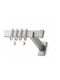 Metallisch Vorhangstange Moris Flat Doppel mit Stange Φ30mm 240cm Silber