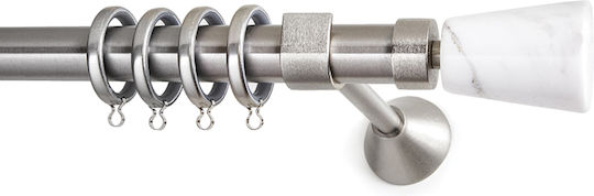 Anartisi Metallisch Vorhangstange Ionic Doppel mit Schiene Φ25mm 160cm Silber