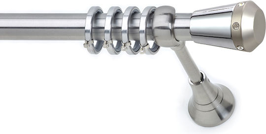 Anartisi Metallic Curtain Pole S5 Single Diameter 25mm Length 160cm Nickel Satin