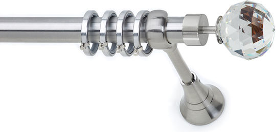 Anartisi Metallic Curtain Pole S13 Single Diameter 25mm Length 160cm Nickel Satin