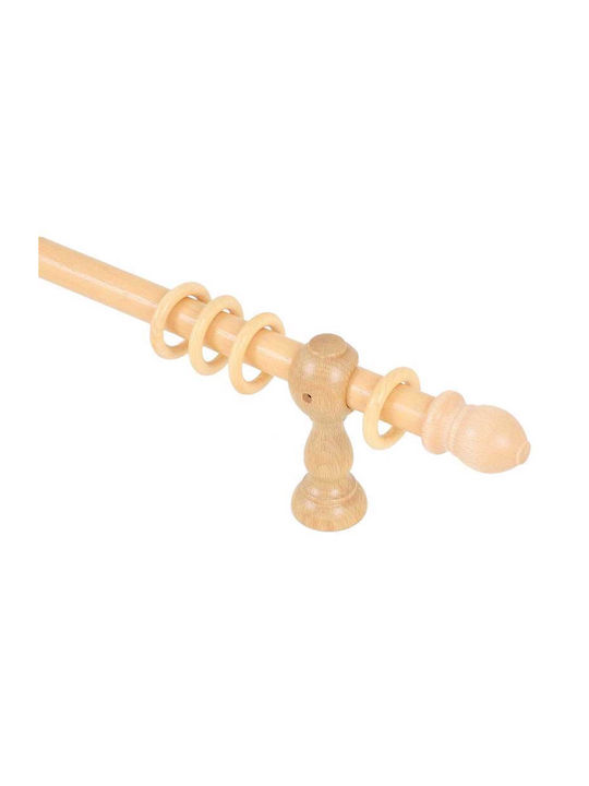 Ramino Wooden Curtain Pole Single Φ30mm 140cm Beige