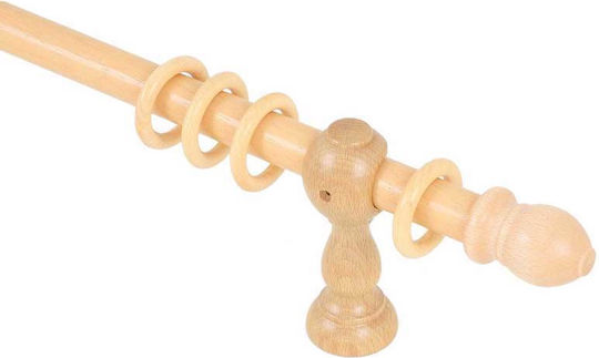 Ramino Lemn Galerie pentru perdele Simplu Φ30mm 140buc Bej
