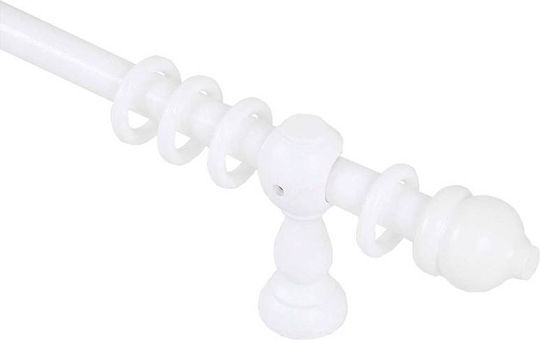Ramino Wooden Curtain Pole Single Φ30mm 180cm White