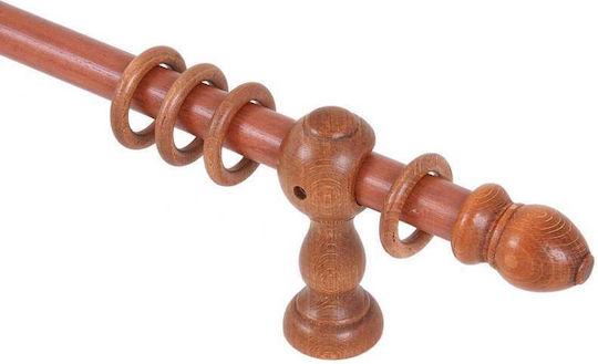 Ramino Ξύλινο Κουρτινόξυλο Μονό Φ30mm 140εκ. Κερασί