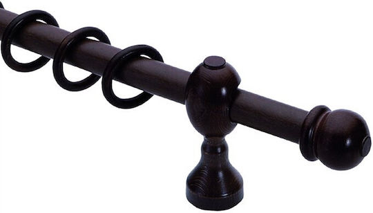 Ramino Wooden Curtain Pole Single Φ30mm 200cm Black