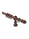 Ramino Wooden Curtain Pole Single Φ30mm 180cm Walnut