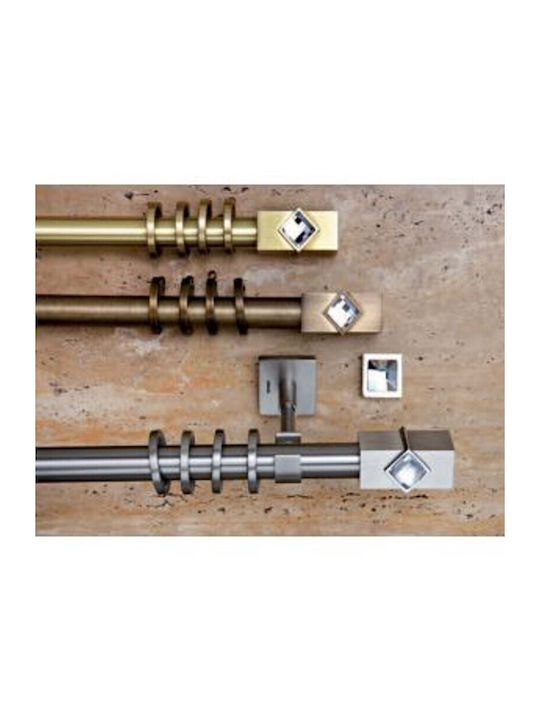 Aslanis Home Metallic Curtain Pole Cardera Crys...