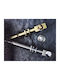 Aslanis Home Metallic Curtain Pole Movie Metal Double with Rod Φ30mm 160cm Gold