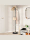 vidaXL Cuiere de podea Metal Negru 37x37x180cm