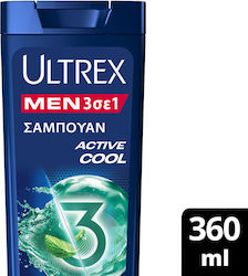 Ultrex Men Active Cool Shampoos against Dandruff for All Hair Types 360ml Ultrex Men Active Cool Shampoos against Dandruff for All Hair Types 360ml