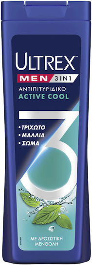 Ultrex Men Active Cool Σαμπουάν κατά της Πιτυρίδας για Όλους τους Τύπους Μαλλιών 360ml