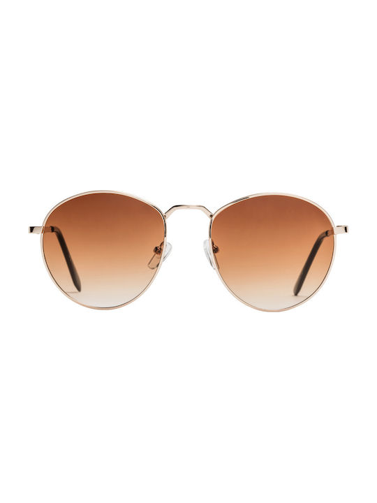 Sunglasses with Gold Metal Frame and Brown Gradient Lens 02-8005-25