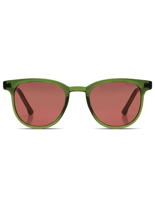 Komono Francis Fern Sunglasses with Green Plastic Frame and Red Lens KOM-S2293