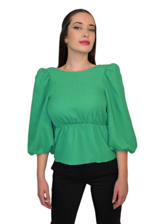 Morena Spain Women's Blouse with 3/4 Sleeve Green