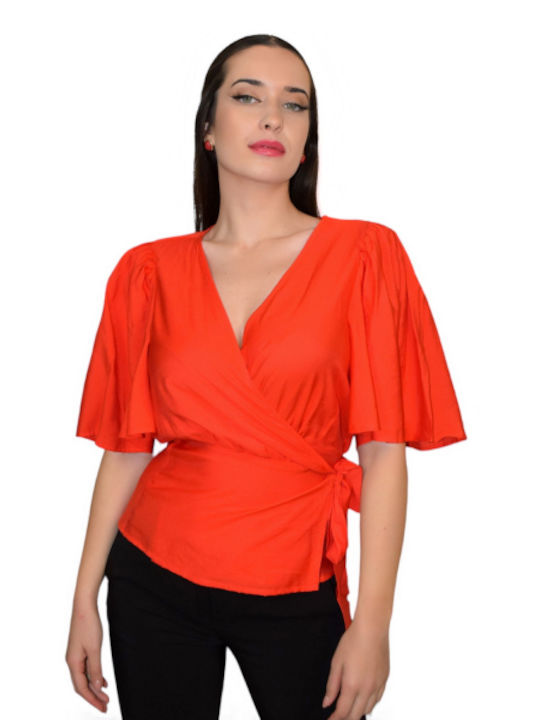 Morena Spain Damen Bluse Kurzärmelig Red