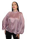 Morena Spain Women's Blouse Satin Long Sleeve Purple