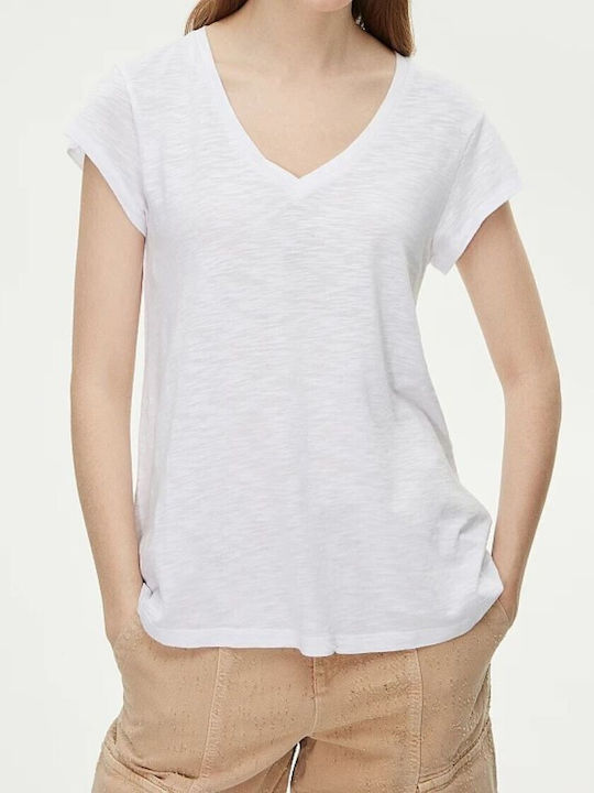 BSB Damen T-Shirt mit V-Ausschnitt White